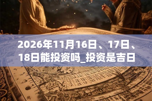 2026年11月16日、17日、18日能投资吗_投资是吉日吗