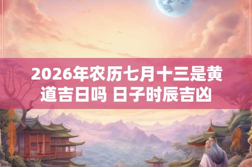 2026年农历七月十三是黄道吉日吗 日子时辰吉凶