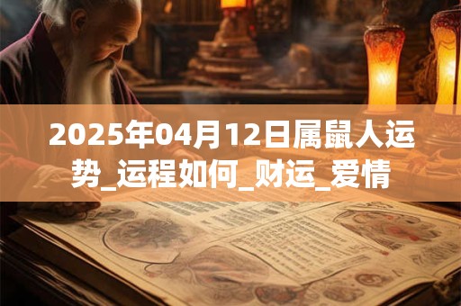 2025年04月12日属鼠人运势_运程如何_财运_爱情