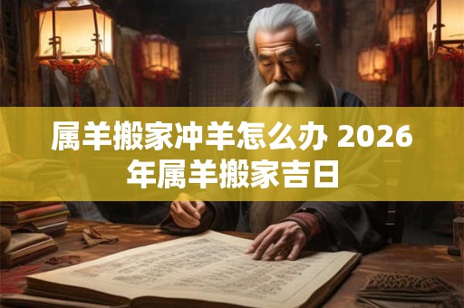 属羊搬家冲羊怎么办 2026年属羊搬家吉日