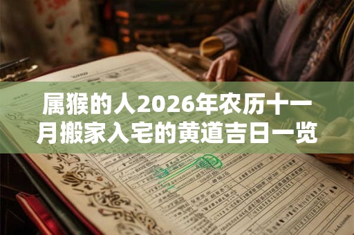 属猴的人2026年农历十一月搬家入宅的黄道吉日一览！