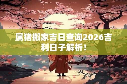 属猪搬家吉日查询2026吉利日子解析！