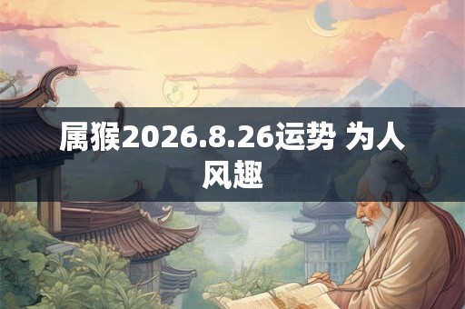 属猴2026.8.26运势 为人风趣