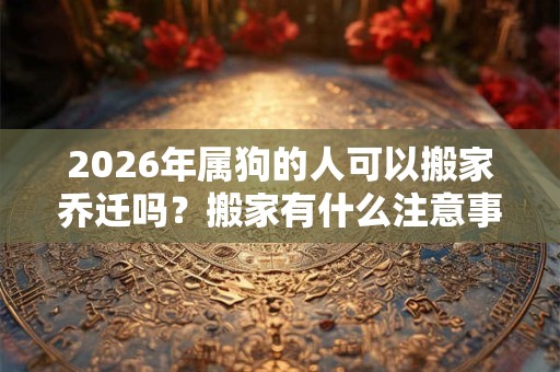 2026年属狗的人可以搬家乔迁吗？搬家有什么注意事项？