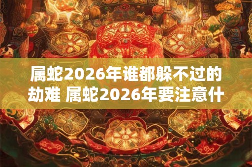 属蛇2026年谁都躲不过的劫难 属蛇2026年要注意什么