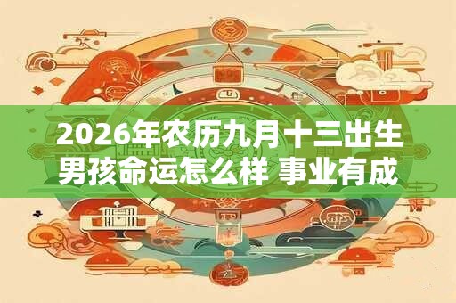 2026年农历九月十三出生男孩命运怎么样 事业有成吗