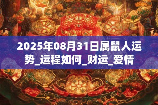 2025年08月31日属鼠人运势_运程如何_财运_爱情