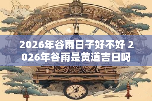 2026年谷雨日子好不好 2026年谷雨是黄道吉日吗