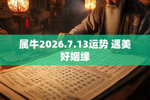 属牛2026.7.13运势 遇美好姻缘
