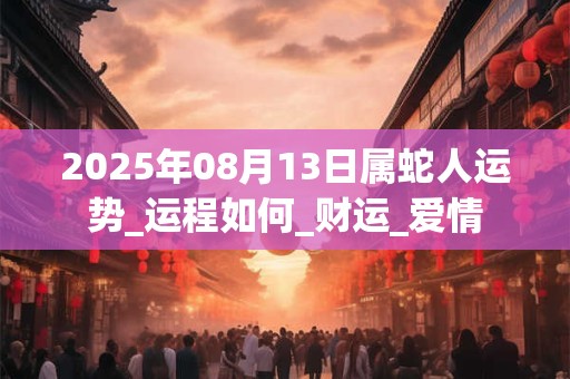 2025年08月13日属蛇人运势_运程如何_财运_爱情