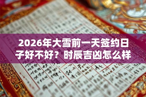 2026年大雪前一天签约日子好不好？时辰吉凶怎么样？