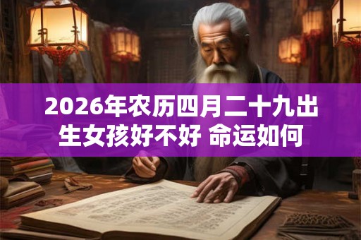 2026年农历四月二十九出生女孩好不好 命运如何