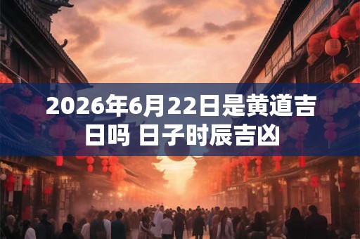 2026年6月22日是黄道吉日吗 日子时辰吉凶