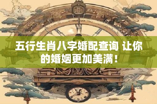 五行生肖八字婚配查询 让你的婚姻更加美满！