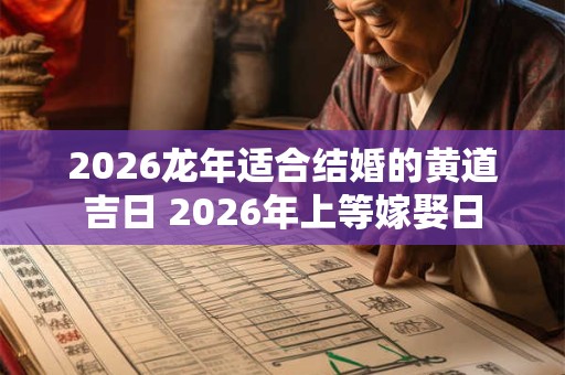 2026龙年适合结婚的黄道吉日 2026年上等嫁娶日