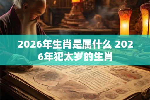 2026年生肖是属什么 2026年犯太岁的生肖