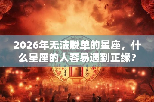 2026年无法脱单的星座，什么星座的人容易遇到正缘？