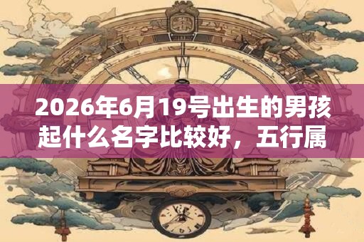 2026年6月19号出生的男孩起什么名字比较好，五行属什么