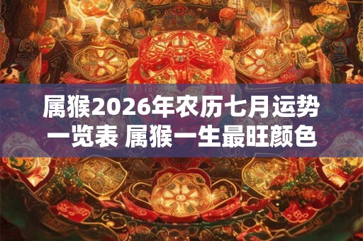属猴2026年农历七月运势一览表 属猴一生最旺颜色