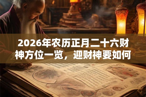 2026年农历正月二十六财神方位一览，迎财神要如何选择财位？