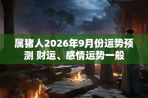 属猪人2026年9月份运势预测 财运、感情运势一般