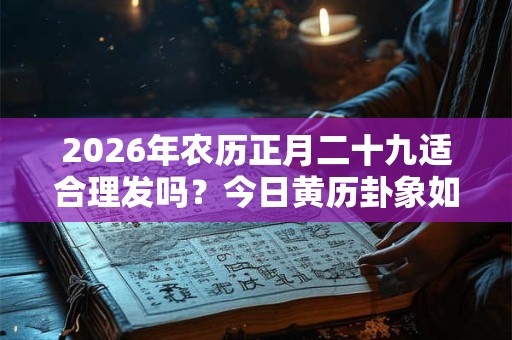 2026年农历正月二十九适合理发吗？今日黄历卦象如何？