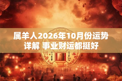 属羊人2026年10月份运势详解 事业财运都挺好