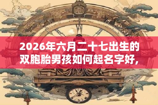 2026年六月二十七出生的双胞胎男孩如何起名字好,五行属什么？