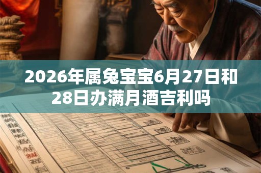 2026年属兔宝宝6月27日和28日办满月酒吉利吗
