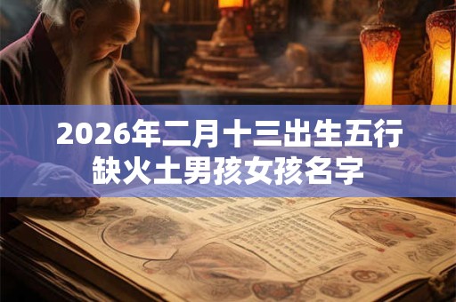2026年二月十三出生五行缺火土男孩女孩名字