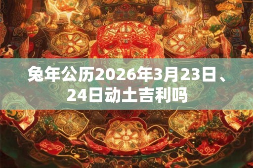 兔年公历2026年3月23日、24日动土吉利吗
