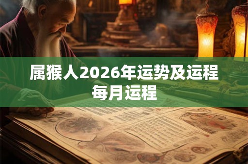 属猴人2026年运势及运程每月运程