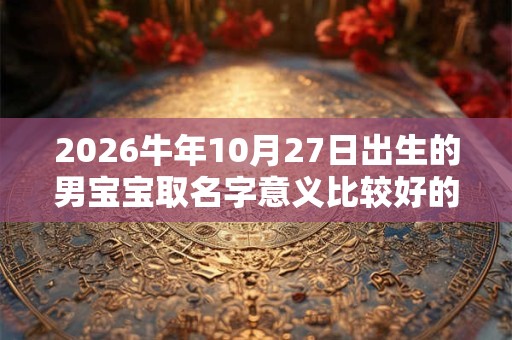 2026牛年10月27日出生的男宝宝取名字意义比较好的