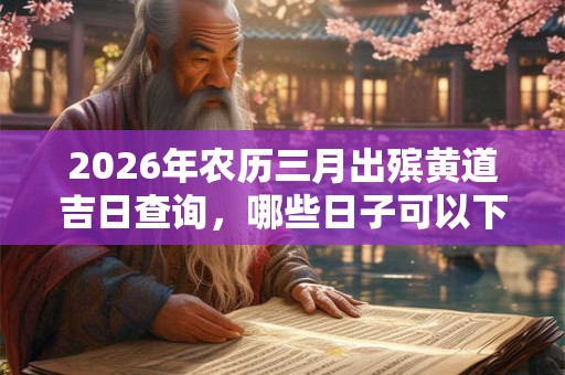 2026年农历三月出殡黄道吉日查询，哪些日子可以下葬？