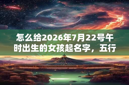 怎么给2026年7月22号午时出生的女孩起名字，五行是什么？