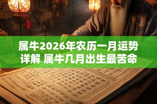 属牛2026年农历一月运势详解 属牛几月出生最苦命