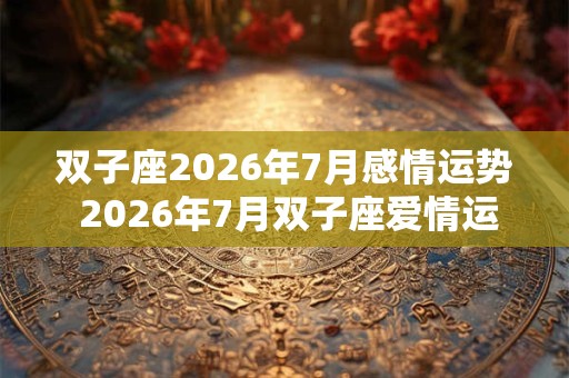 双子座2026年7月感情运势 2026年7月双子座爱情运程详解