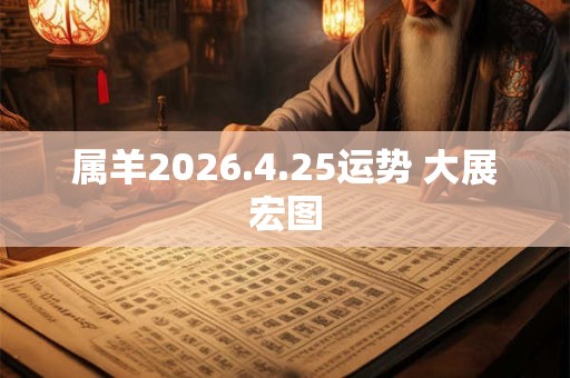 属羊2026.4.25运势 大展宏图