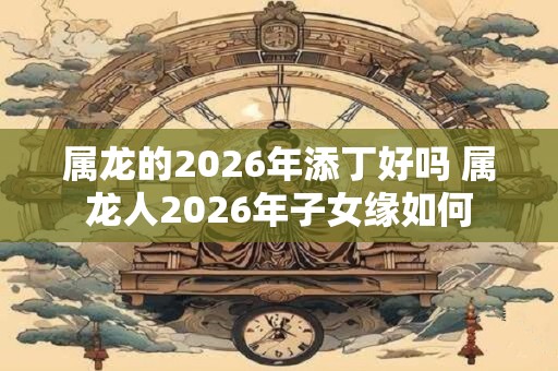 属龙的2026年添丁好吗 属龙人2026年子女缘如何