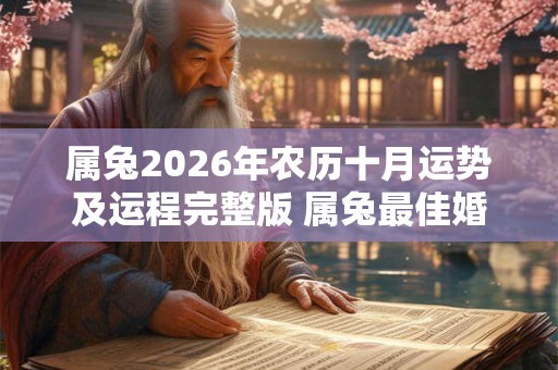 属兔2026年农历十月运势及运程完整版 属兔最佳婚配表