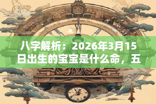 八字解析：2026年3月15日出生的宝宝是什么命，五行缺什么