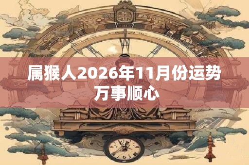 属猴人2026年11月份运势 万事顺心