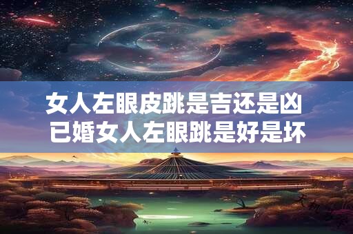女人左眼皮跳是吉还是凶 已婚女人左眼跳是好是坏