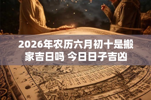 2026年农历六月初十是搬家吉日吗 今日日子吉凶
