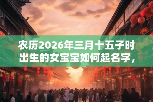 农历2026年三月十五子时出生的女宝宝如何起名字，五行属什么