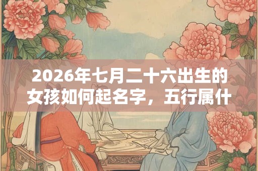 2026年七月二十六出生的女孩如何起名字，五行属什么