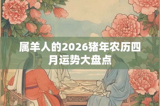 属羊人的2026猪年农历四月运势大盘点