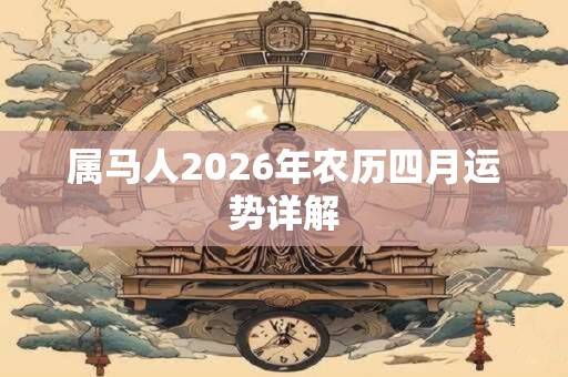 属马人2026年农历四月运势详解