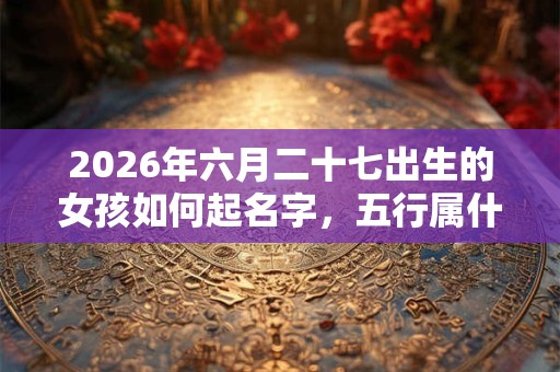 2026年六月二十七出生的女孩如何起名字，五行属什么