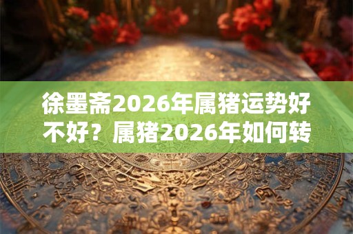 徐墨斋2026年属猪运势好不好？属猪2026年如何转运？